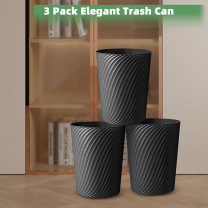 LLNTOU Small Trash Can 3 Pack 1.8 Gallons, Bathroom Trash Can & Garbage Can with 6 Trash Bags, Bedroom Trash Bin & Waste Basket for Office, Bedroom, Living Room, Kitchen, Compact Space