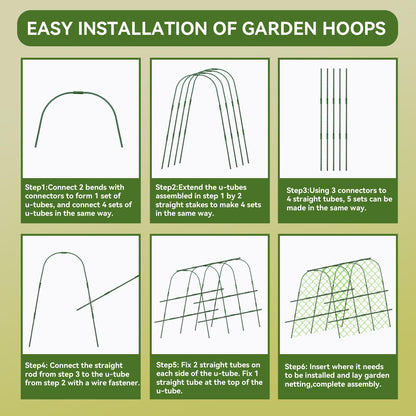 65"×48" Cucumber Trellis for Raised Bed, U-Shape Garden Trellis for Climbing Plants Outdoor, Metal Arch Vegetables Trellis, Detachable Cucumber Plant Support for Tomato,Squash