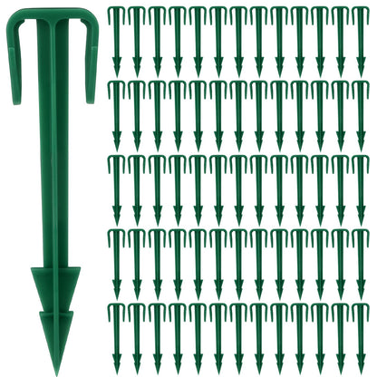 Nuanchu 100 Pcs 4 Inch Stakes Sod Garden Stakes Bulk, Landscape Garden Stake for Membrane, Sod Staples Tent Stake, Netting, Turf, Landscaping and Gardening