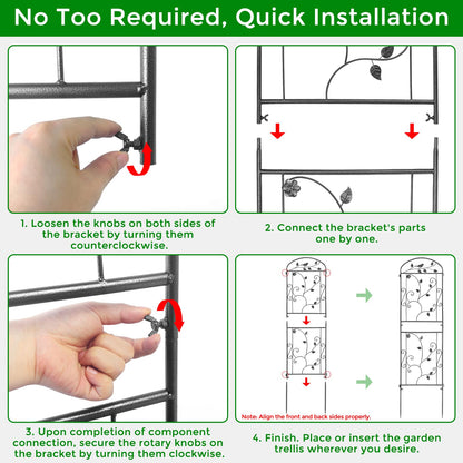 2 Pack Garden Trellis for Climbing Plants, 71 x 20 inch Rustproof Heavy Duty Metal Trellis for Climbing Rose Vine Clematis, Perfect for Premium Patio Decor & Luxury Outdoor Garden Design, Silver Gray