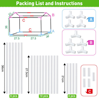 Mini Greenhouse with Potting Mat for Indoor Plant, Heavy Duty Portable Green House with Waterproof Pot Pad for Small Plants, Clear Small Plant Tent for Seed Humidity(White)