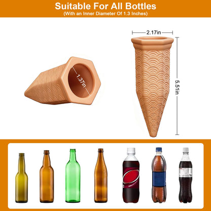 Plant Watering Spikes 12 Pack,Terracotta Plant Watering Spikes Wine Bottle Automatic Plant Waterer for Watering Indoor and Outdoor Plants While on Vacation - Plant Perfect Self-Watering Device
