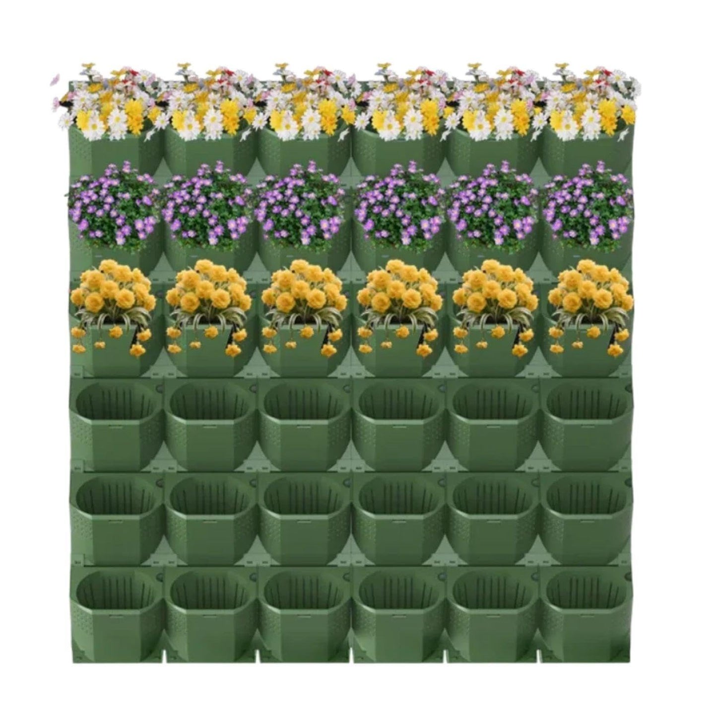 CENCESON 36 Pockets Living Wall Planter Indoor, Self Watering Wall Hanging Planters for Outdoor Plants Stackable, Cascading Vertical Planter Garden (wall Planter 36)