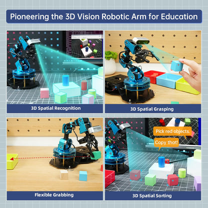 ArmPi Ultra Robotic Arm with ROS2 ChatGPT Large AI Models Embodied Intelligence, Hiwonder 6DOF Programming Robot Arm ROS Education AI Vision Voice Scene Understanding, Advanced Kit without RaspberryPi