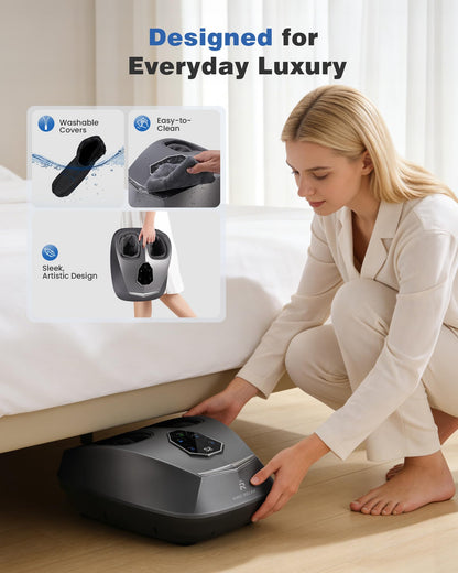 KING RELAX Shiatsu Foot Massager with Heat, 2026 Upgraded Deep Kneading & Squeeze Massage for Plantar Fasciitis, Modern Sculpted Design, Fits Up to Size 14, FSA Eligible HSA Store, Fathers Day Gift