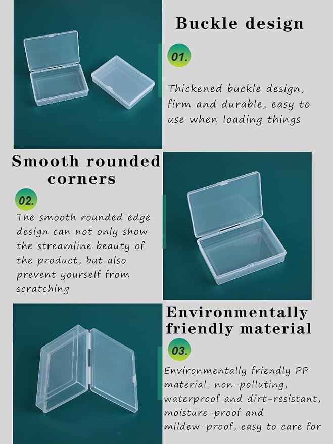 Clear Plastic Playing Card Boxes Snaps Closed Poker Gaming Playing Card Deck Cases Holder Plastic Storage Box Clear Trading Card Box Card Storage Organizer for Bank Business Card (24Pcs)