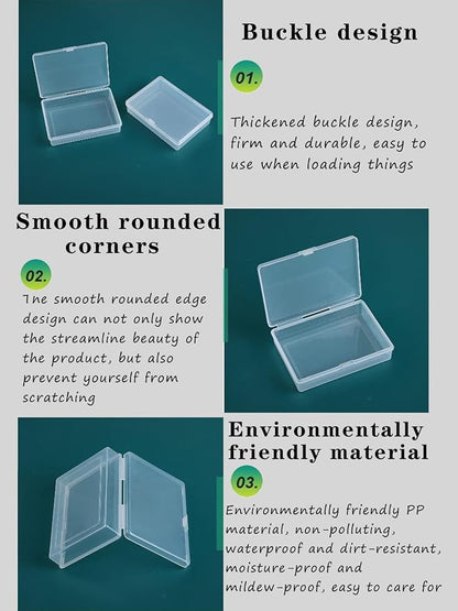 Clear Plastic Playing Card Boxes Snaps Closed Poker Gaming Playing Card Deck Cases Holder Plastic Storage Box Clear Trading Card Box Card Storage Organizer for Bank Business Card (24Pcs)