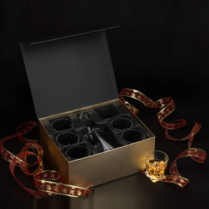 KANARS Whiskey Decanter Set, Premium Crystal Liquor Decanter with 6 Old Fashioned Glasses for Cocktail Scotch Bourbon Irish Whisky Alcohol, Unique Men Gifts for Father's Day Housewarming Birthday
