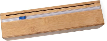 Lipper International Bamboo Wood Kitchen Wrap Dispenser with Cutter for Standard 12" Wide Rolls of Aluminum Foil, Plastic Wrap, or Wax Paper, 13 7/8" x 3 3/8" x 3 1/2"