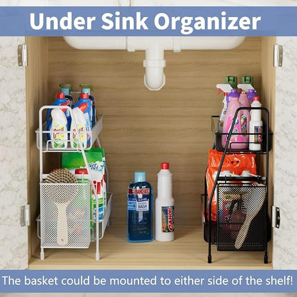 EKNITEY Bathroom Countertop Organizer Shelf - 3 Tier Counter Spice Rack Metal Makeup Rack Small Coffee Station Organizer for Sink/Bedroom/Living room/Kitchen/Office