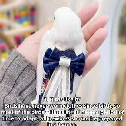 Bird Diaper Cockatiel Clothes Flight Suite, Reusable Parrot Nappy with Waterproof Inner Layer, Cute Pigeon Pants Urine Wet Suit Costume for Conure Macaw (Blue A,Sulphur-Crested Cockatoo)