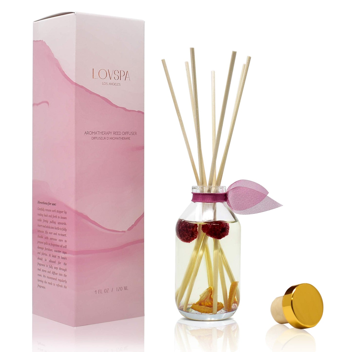 LOVSPA Reed Diffuser Set, Smoked Vanilla Scented Oil Diffuser with Sticks, Home Fragrance Accessories for Bathroom Shelf Decor, Aroma Diffusers for Home or Office Fall Decor, USA Made
