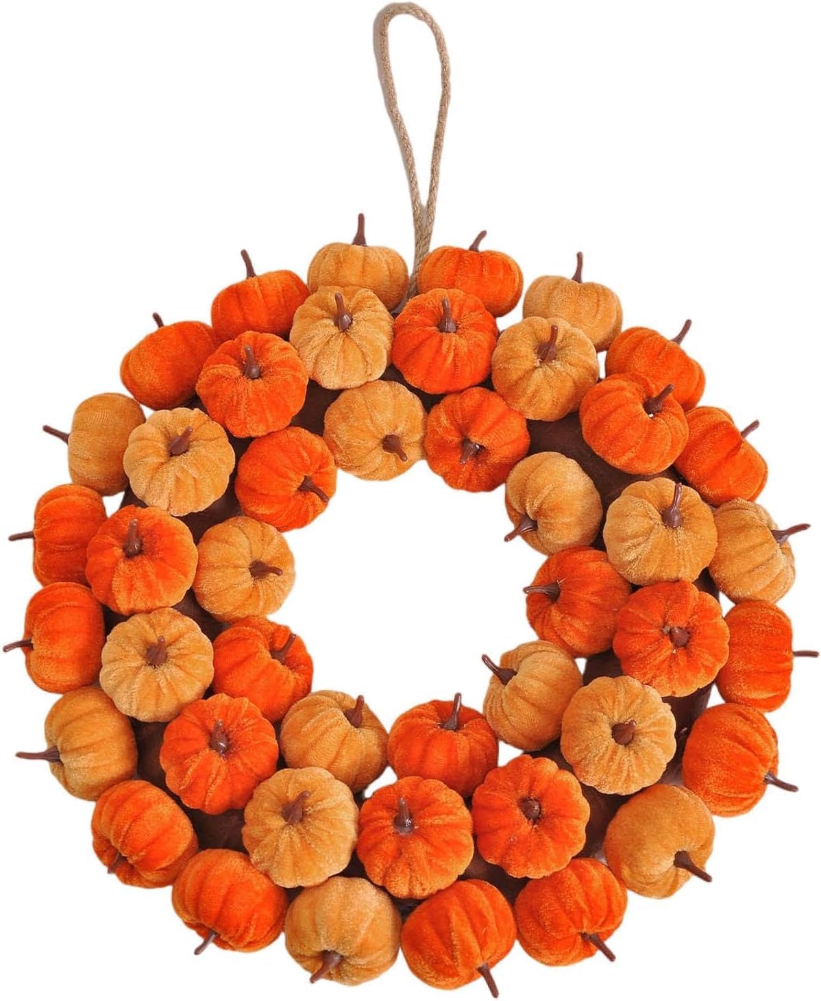 Thanksgiving Pumpkin Wreath Artificial Fall Harvest Wreath Autumn Hanging Garland for Thanksgiving Festival Holiday Window Party Decor