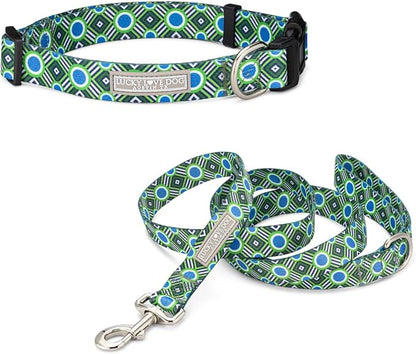 Lucky Love Dog - Easy Click Buckle Dog Collar with Leash Set Combo, Durable & Comfortable for Male & Female Dogs, Pet Collar for Small Dogs, Secure Fit - Leo Combo, Small