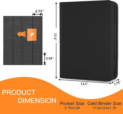 1000+ Pockets Trading Card Binder, 16 Pockets Trading Card Binder Ringless Side Loading Trading Card Album Folder for TCG,MTG,Sports Cards(bllack-1)