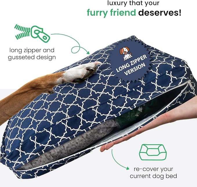 Molly Mutt Huge Dog Bed Cover - Romeo & Juliet Print - Measures 36”X45”X5”- 100% Cotton - Durable - Breathable - Sustainable - Machine Washable Dog Bed Cover (Dd35Ac)