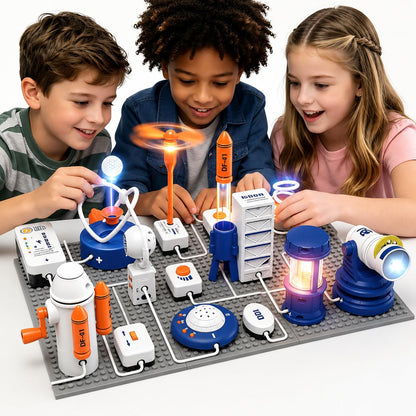 STEM Circuit Kit for Kids Ages 6+, 66PCS Electronics Exploration Kit with 1200+ Creative Projects for Home & School Learning, Educational Physics Science Toy Gift for Boys Girls