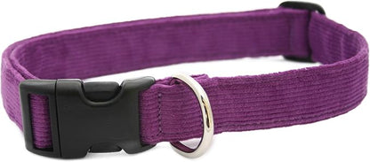 Hemp Corduroy Dog Collar - No Pattern (1/2" Extra Small, Plum)
