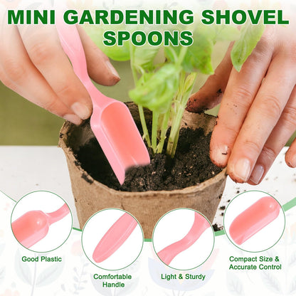 M METERXITY 20-Pack Mini Gardening Shovel Spoons, Plastic Garden Soil Scoops for Cultivation Digging Transplanting/Flower Planting/Plant Succulent, Colorful Small Gardening Tools [Multicolor]