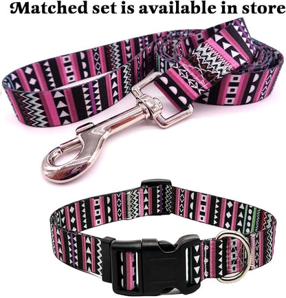 Mihqy Dog Collar with Bohemia Floral Tribal Geometric Patterns - Soft Ethnic Style Collar Adjustable for Small Medium Large Dogs (Bohemian Purple,XS)