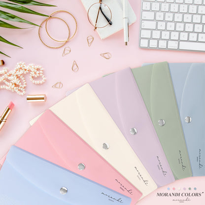 H4D Budget Envelopes for Cash System, Bill Bags, Small Plastic Receipt Holder Organizer, Pastel Colors, 9x5 Inch, 12 Pack