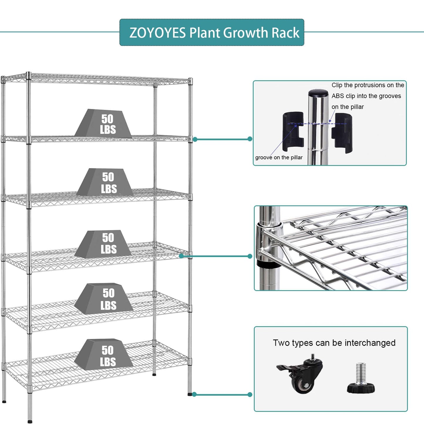 Indoor Greenhouse 6-Tier Plant Stand with Grow Lights, Fully Covered, Thermometer & Timer | 5 Sets T8 Lights, Perfect for Seedlings & Flowering, 30" W x 14" D x 72" H