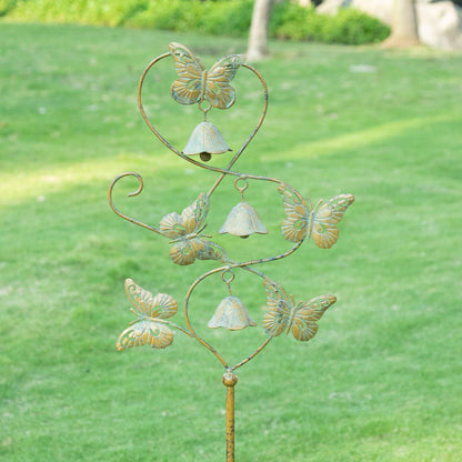 AIHAOKAN Butterflies Garden Stakes with Bells - Decorative Outdoor Yard Art, Decorative Garden Stakes for Outside Garden, Patio, Flower Bed, Pathway.
