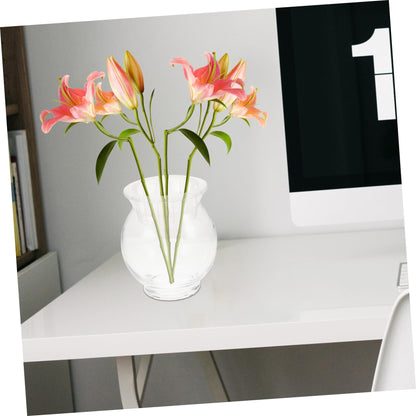 Generic Desktop Glass Planter Elegant Round Terrarium Vase for Hydroponic Plants Dried Flower Arrangements Versatile Home and Office Decoration