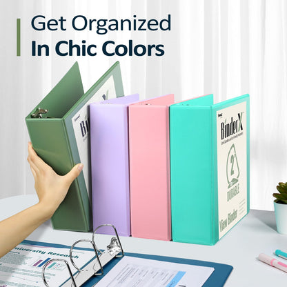 BinderX Extra Durable 3 Inch 3 Ring Binder, D-Ring Large Binder, Holds 670 Sheets of 8.5x11 Paper, Customizable View Cover with Inside Pocket, Heavy Duty 3 Ring Binders for School, White