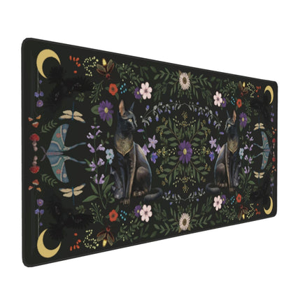 Gothrind Large Gaming Mouse Pad, Gothic Cat Desk Mat, 35.4" x 15.7"