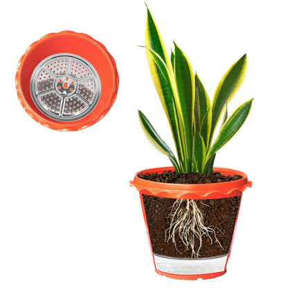 6 PCS Planter Insert for Large Pots, 9''/11''/12'' Stainless Steel Flower Pot Filler with Drainage Holes, Elevate Plants to Reduce Soil Usage, for Tall or Short Planters for Indoor & Outdoor Use