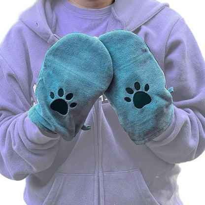 Penny & Niko Microfiber Pet Towel Mitts - Paw Cleaning and Drying Mitts/Gloves for Dogs and Cats (Sky Blue, Standard - 2 Pack)