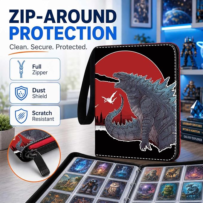 1008 Card Binder 9 Pocket, 3-Ring Trading Card Binder with 56 Page Removable Sleeves, High Storage Waterproof Trading Card Holder Collection Card Album Organizer Case for TCG Cards - Bird