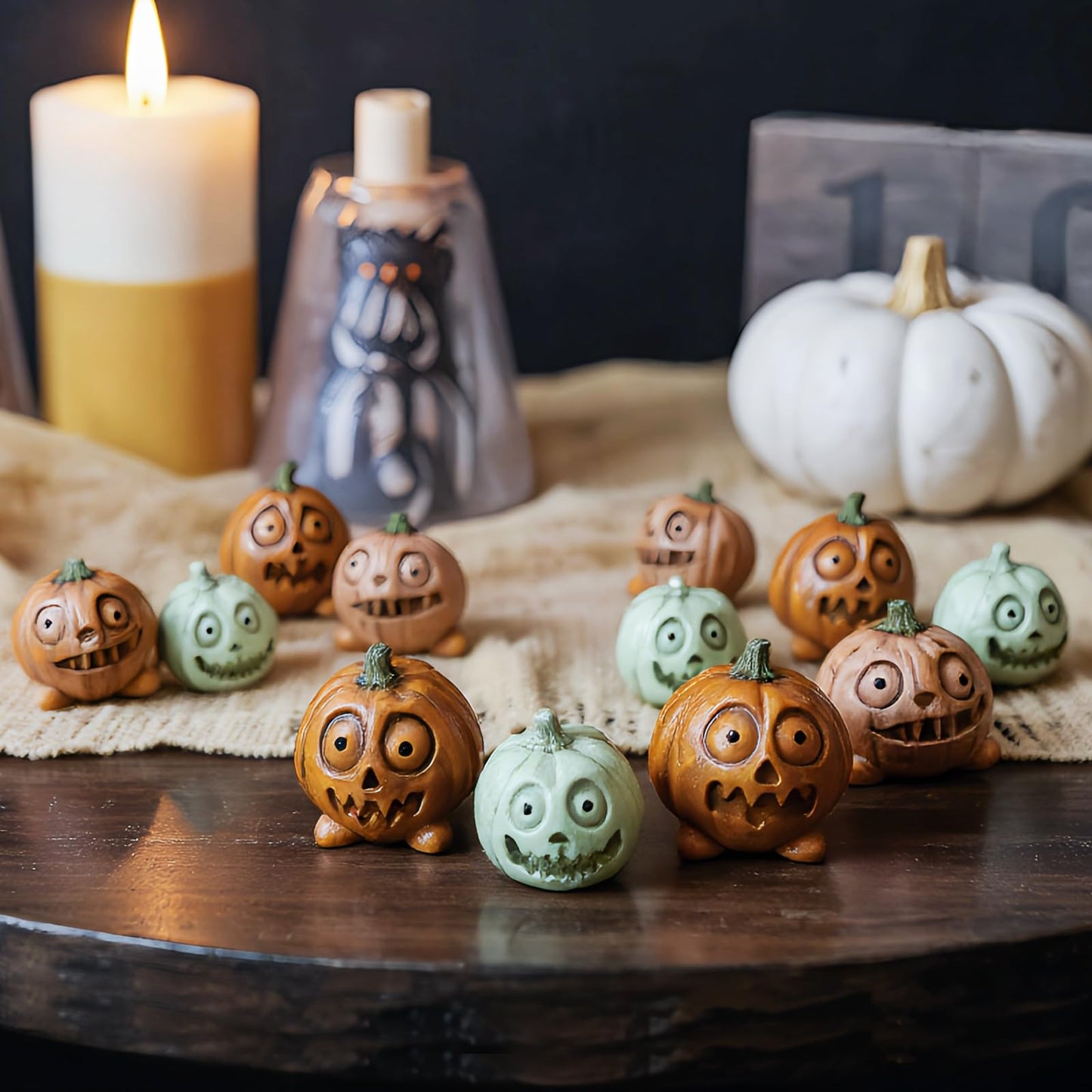 U WONDERFUL Mini Pumpkins Fall Decorations - 12PCS Halloween/Thanksgiving Small Pumpkins Plant Decorations for Pots, Fall Table Decor for Home, Farmhouse, Harvest Table Centerpiece