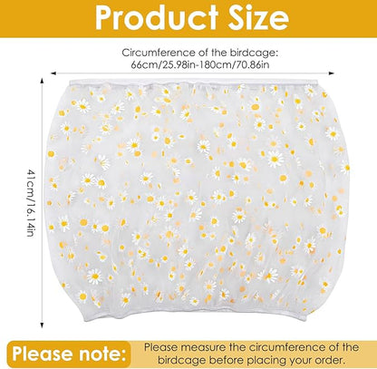 Universal Bird Cage Seed Catcher, Nylon Mesh Stretchy Skirt Bird Cage Net for Round Square Cages, Feather Debris Containment, Airy Soft Cover