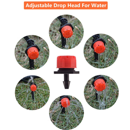 MSDADA Drip Irrigation System Kit, Automatic Plant Watering System 1/4" Blank Distribution Tubing Hose Kit, DIY Adjustable Nozzle Emitters for Plant, Garden, Greenhouse, Patio, Flower Bed, Lawn (81ft)