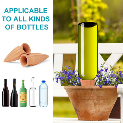 KOAMLY Plant Self-Watering Stakes 12 Pack Terracotta Plant Watering Stakes,Recycled Wine Bottle Plant Watering Spikes for Vacation