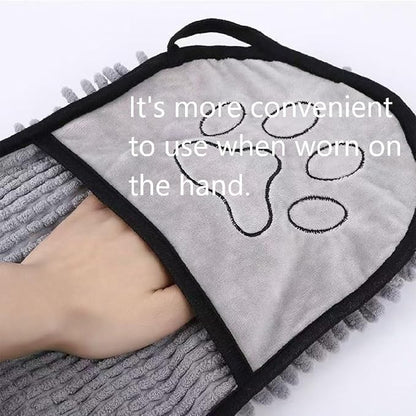 Dog Towel | Quick Dry Ultra Absorbent Microfiber Shammy | Extra Large 24.41x9.06 Dog Bath Towel with Hand Pockets | Dog Drying Towel for Dogs & Cats | Grey, Yellow, Blue (Grey)