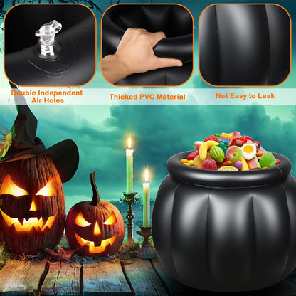 TOYMIS Halloween Inflatable Cooler, 22x18 Inch Witch Cauldron Kettle Large Halloween Cooler for Drinks Giant Black Inflatable Ice Bucket for Halloween Parties Travel