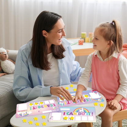 3 Sets Magnetic Rewards Chart for Kids Token Board Unicorn Castle Behavior Chart at Home Positive Star and Customization Goal Box Incentives for Teacher Essentials Elementary Classroom