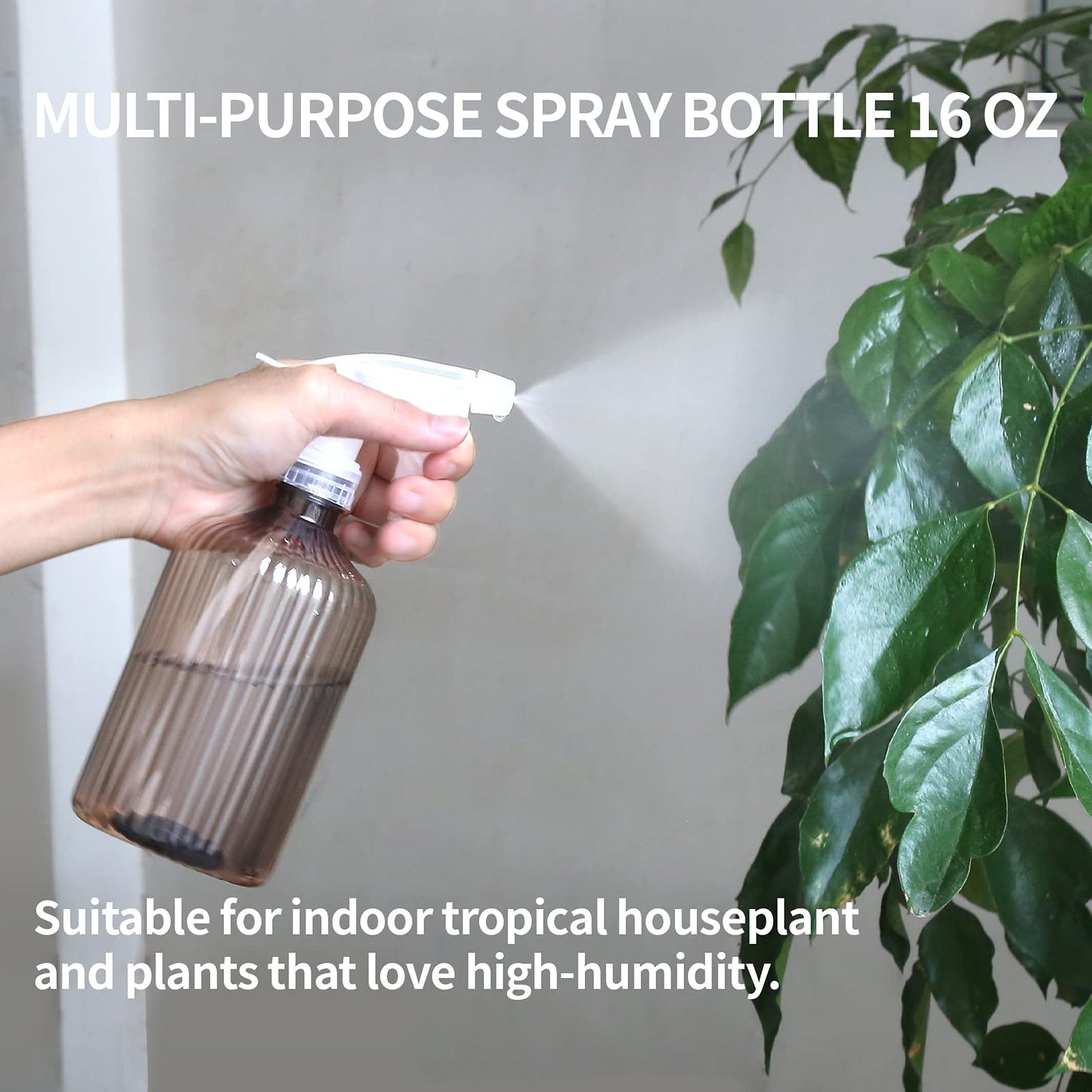 Watering Can Indoor Plants, ONEDONE Watering Can Long Spout Small Watering Can 34 oz, Plant Watering Can for Indoor Plants House Plants Garden Flowers w/Spray Bottle, Squeeze Bottle (Amber)