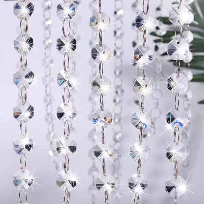 33ft Acrylic Crystal Beads Garland 14mm Chandelier Gem Beads Chain Hanging Crystals Beads Strings for Wedding Party Manzanita Centerpiece Christmas Tree