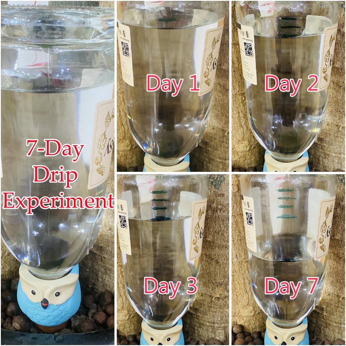 Qinsuikai 4 Pack Plant Watering Devices, Tulip Flower Shape Terracotta Watering Spikes, Vacation Self Watering Planter Insert, Terra Cotta Watering Spike for Indoor Outdoor Plants