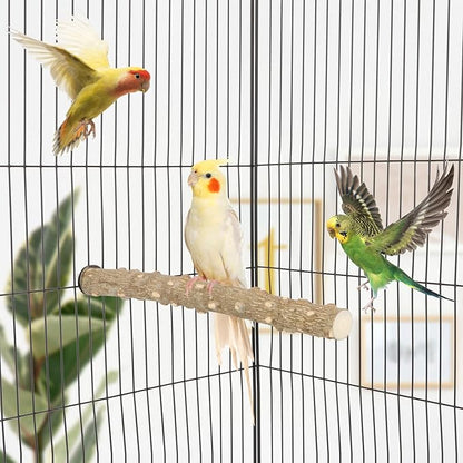 Hypeety Natural Prickly Ash Wood Perch Stand Toy Parrot Stand Holder Paw Grinding Perch Bird Chew Perch for Budgie Parakeet Cockatiel Conure Lovebird (11.79 inch)
