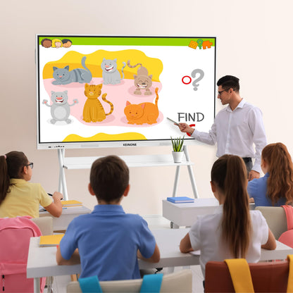 KEINONE Smart Board for Classroom, 75" 8+128 GB Interactive Smartboard Built-in Android OS & Open App Ecosystem - 4K Touchscreen Electronic Digital Whiteboard for Home Office School Studio Display
