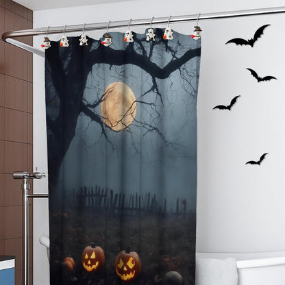 Colingmill 12 Pcs Halloween Ghost Shower Curtain Hooks Xmas Shower Curtain Hooks Halloween Bathroom Decor Rings for Bathroom Bedroom