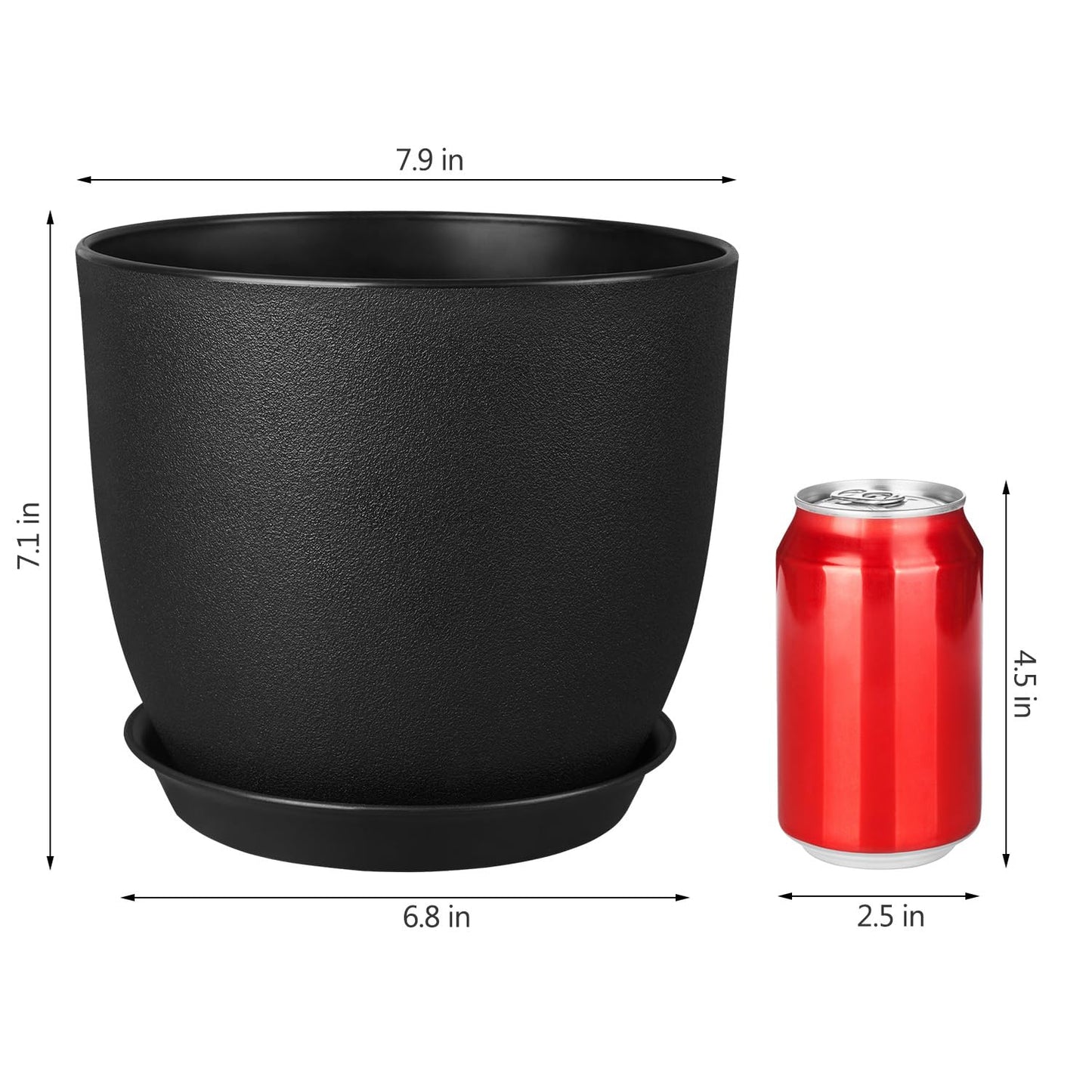 Plant Pots 8 Inch Set of 2, Flower Pots with Multi Mesh Drainage Holes