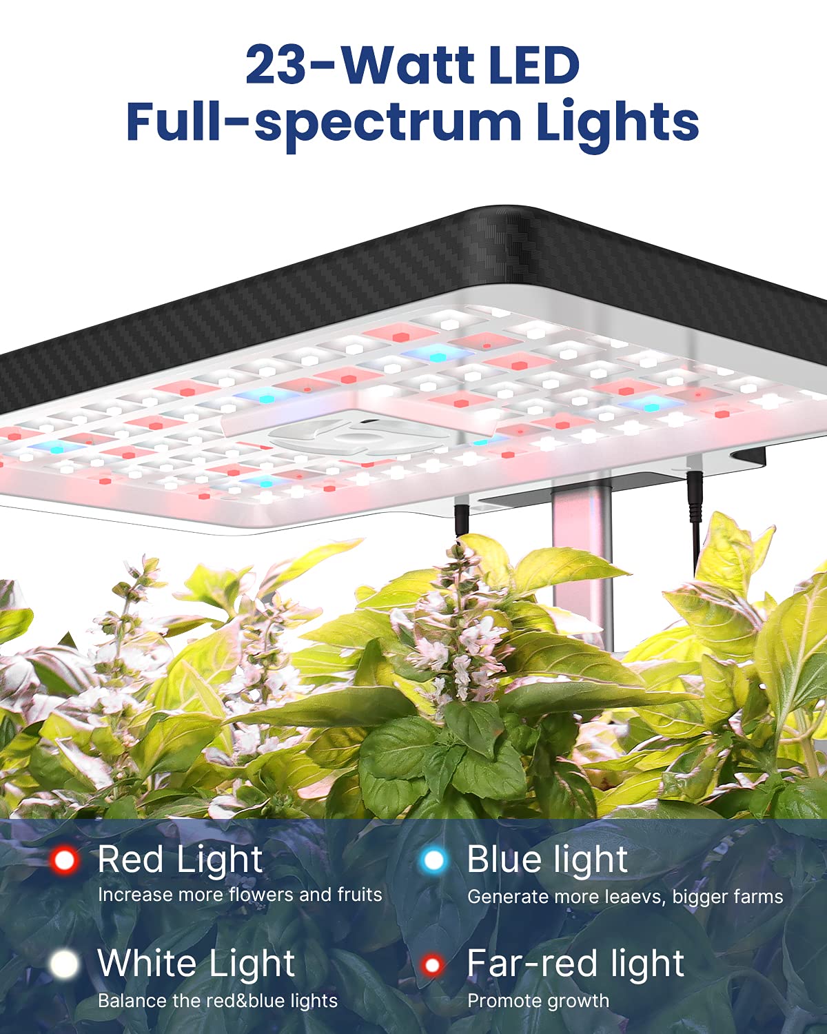 iDOO Hydroponics Growing System Kit 12Pods, Christmas Gifts for Women Mom, Herb Garden Indoor with LED Grow Light for Home, Built-in Fan, Auto-Timer, Adjustable Height Up to 11.3", 12Pods Kit-Black