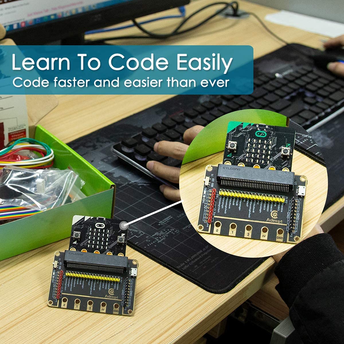 Adeept Sensor Starter Kit for BBC Micro:bit (V2 Included) | Programmable Starter Kit for Micro:bit with 35 Projects PDF Tutorial Book
