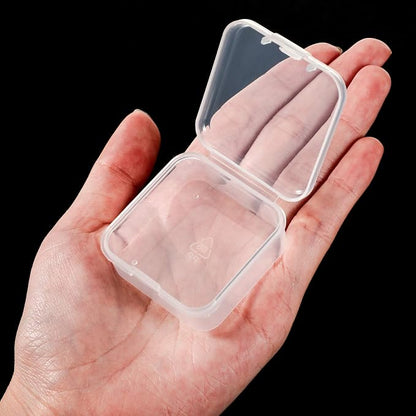 Jetec 6 Pieces Mini Plastic Clear Beads Storage Containers Box for Collecting Small Items, Beads, Jewelry, Business Cards, Game Pieces, Crafts (1.7 x 1.7 x 0.8 Inch)